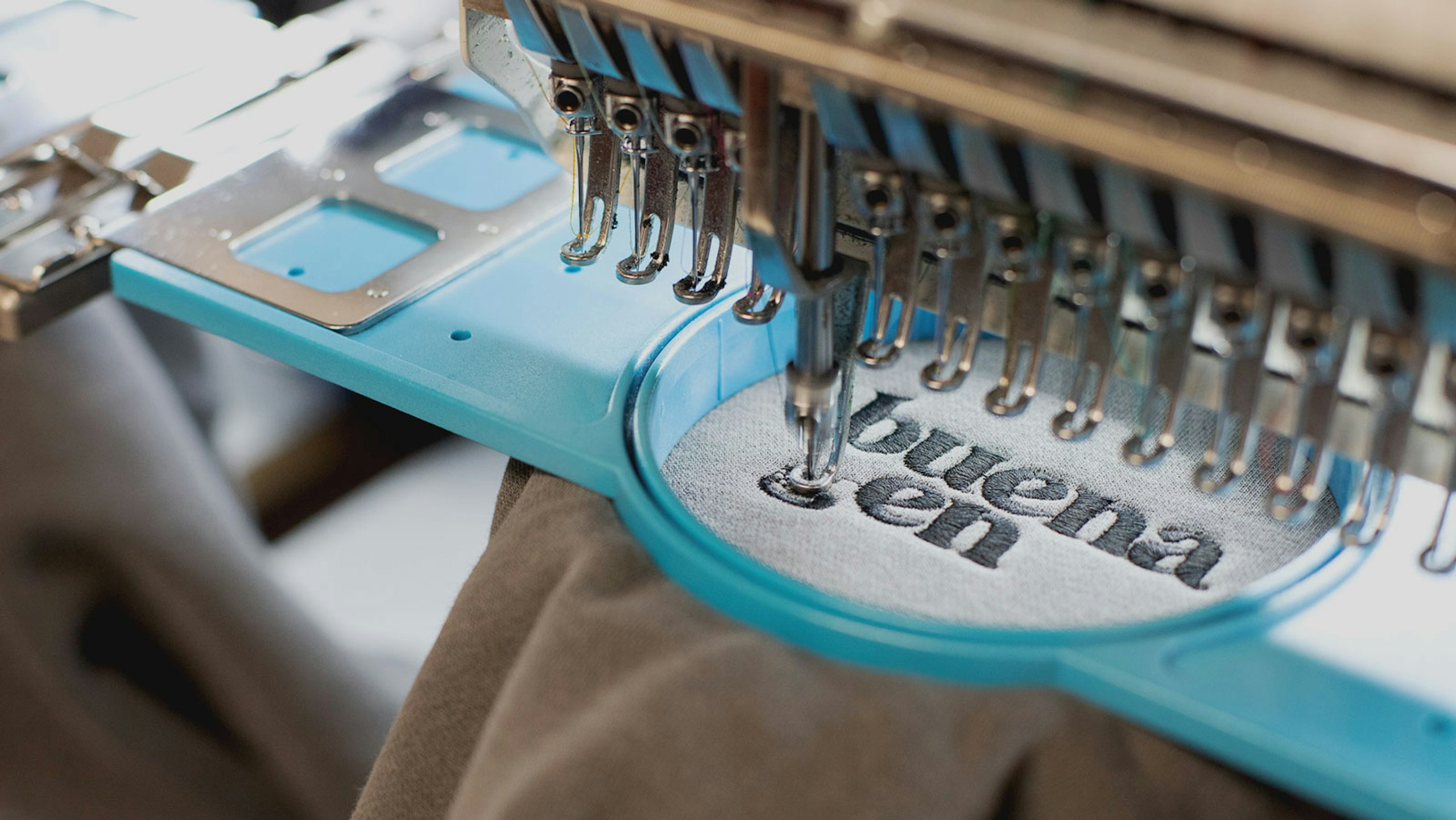 embroidery machine up close