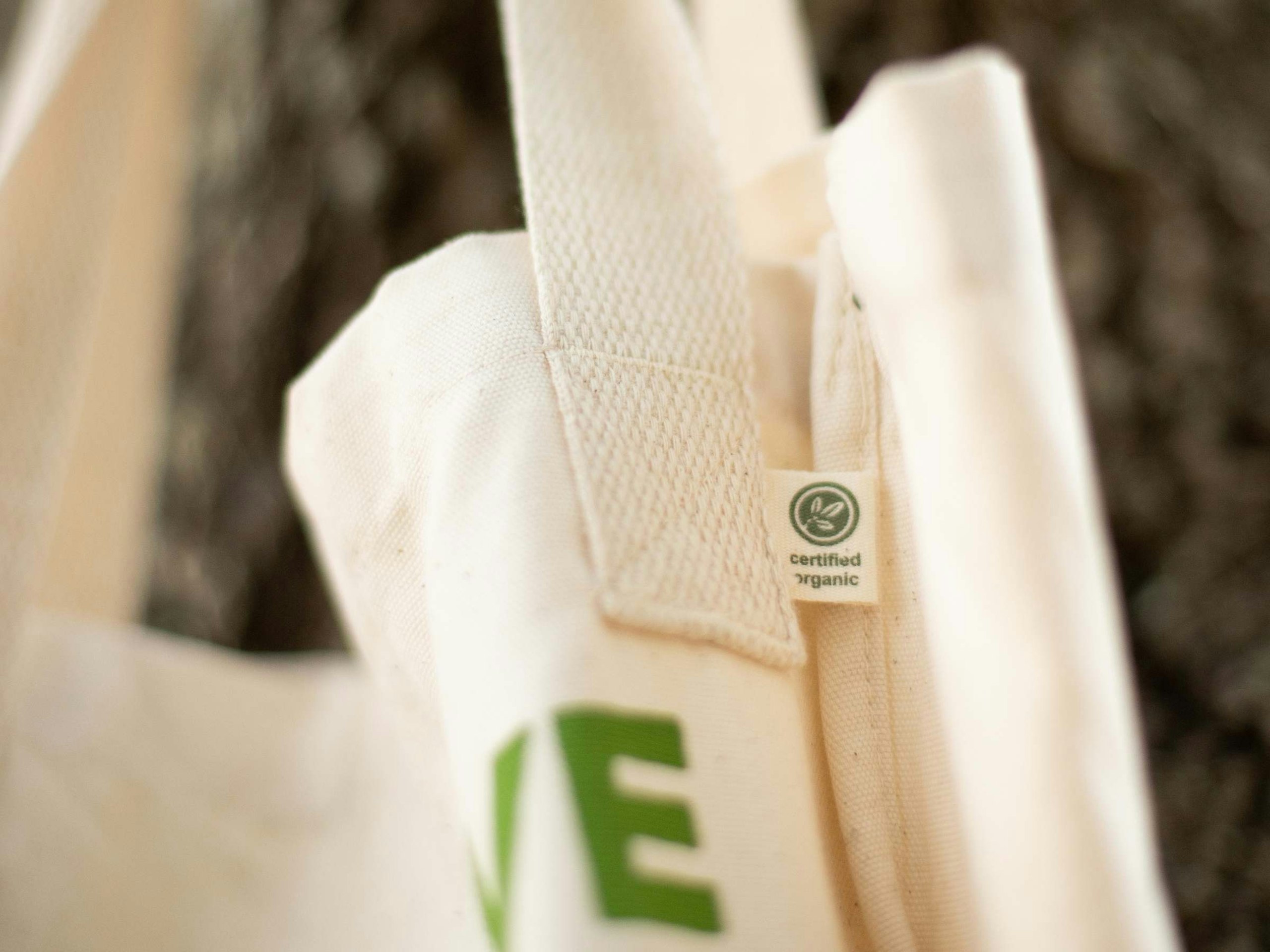 A custom printed tote bag by Econscious, certified organic